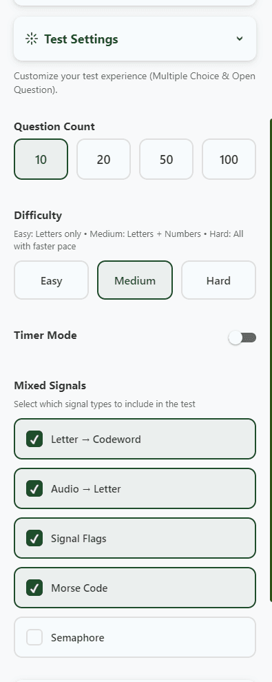 Adaptive Settings Interface